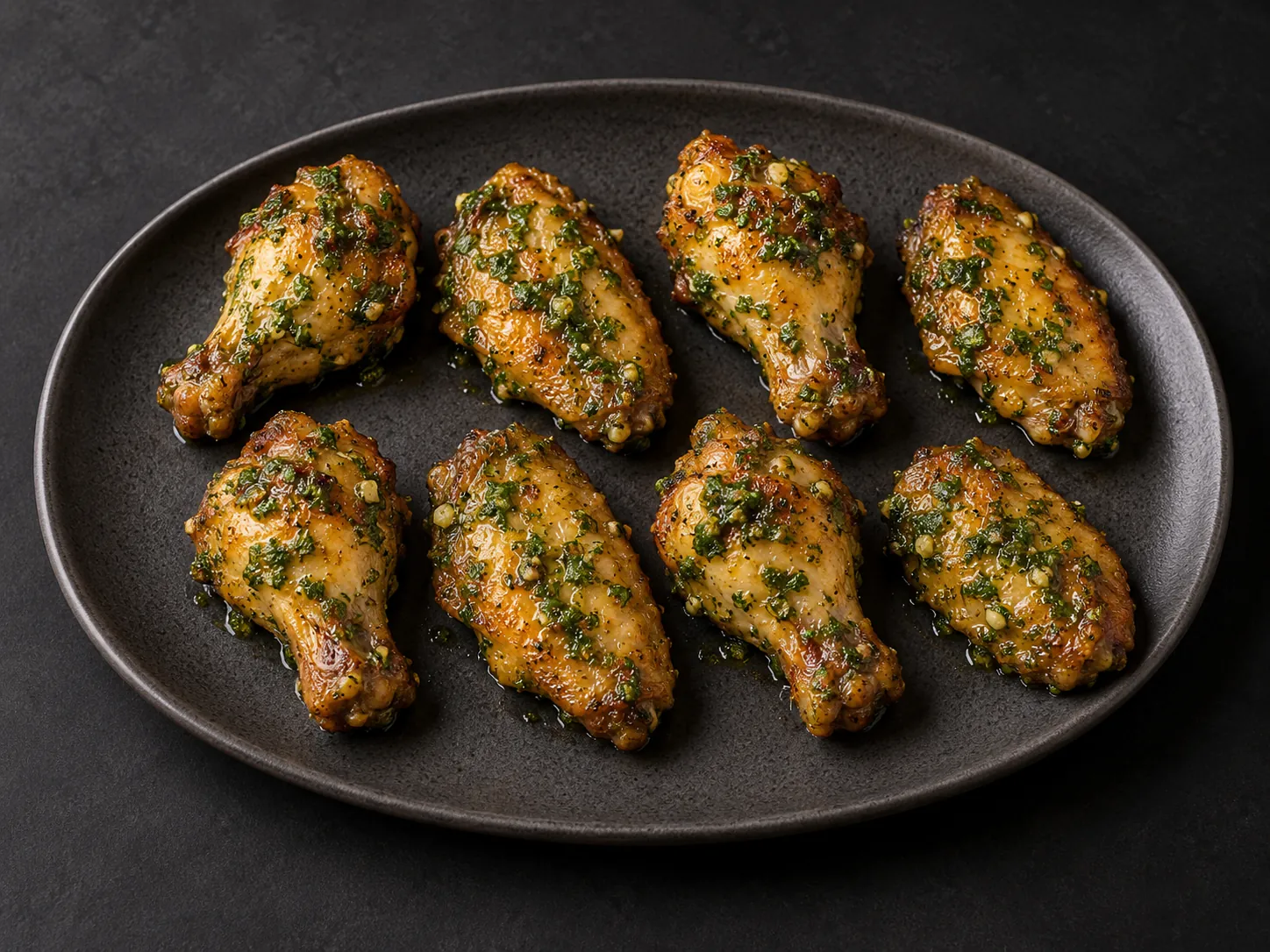 Imagen referencial de Alitas a la chimichurri de Calle Fast Food.