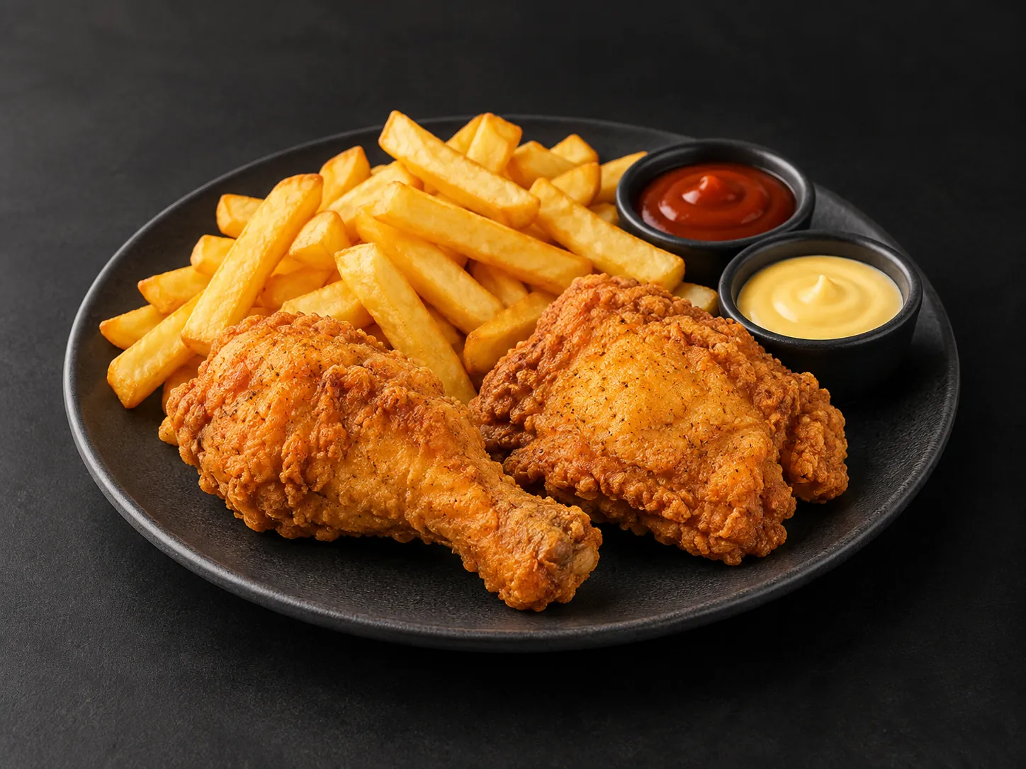 Imagen referencial de 2 piezas de pollo crispy de Calle Fast Food.