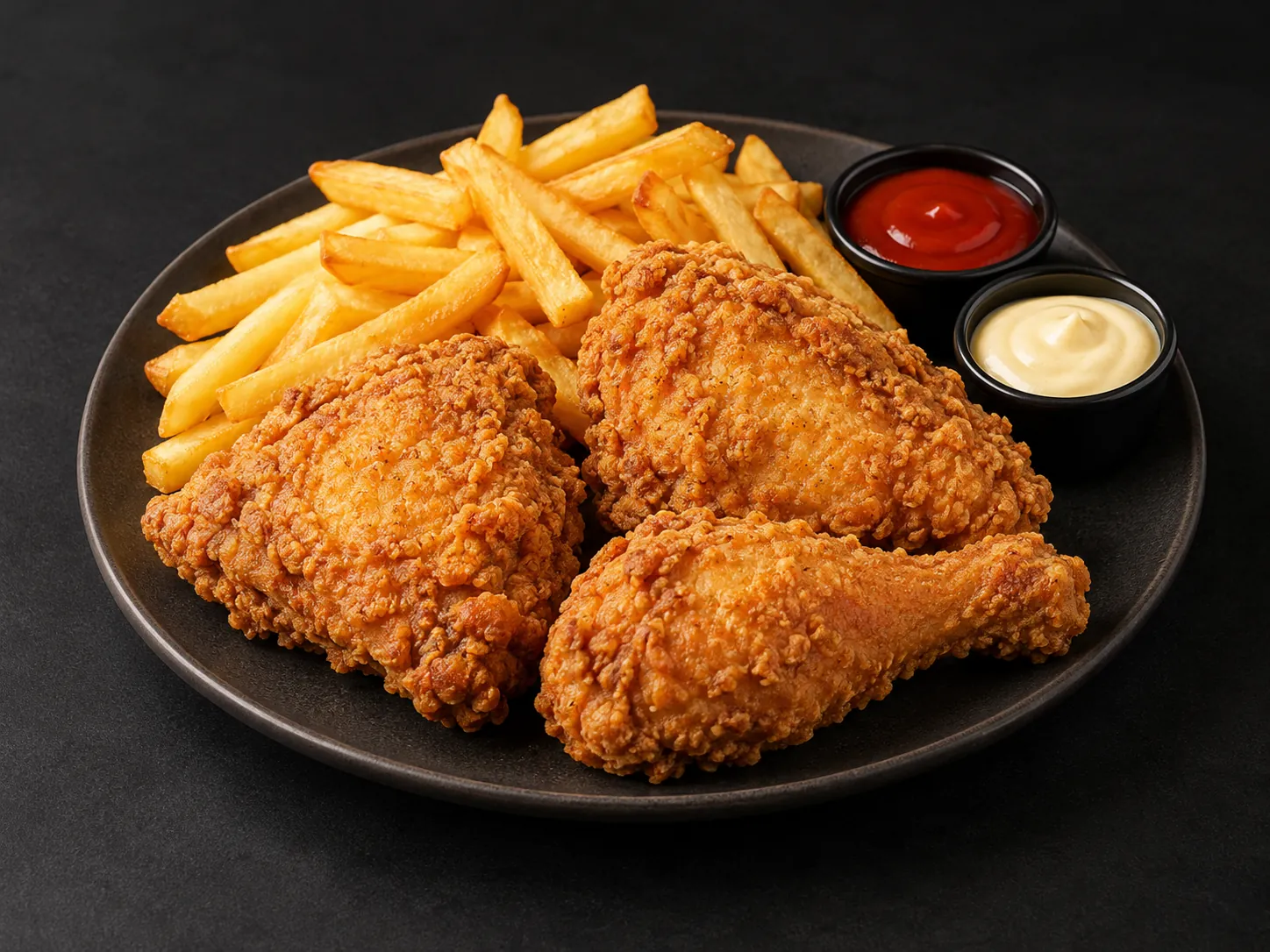 Imagen referencial de 3 piezas de pollo crispy de Calle Fast Food.