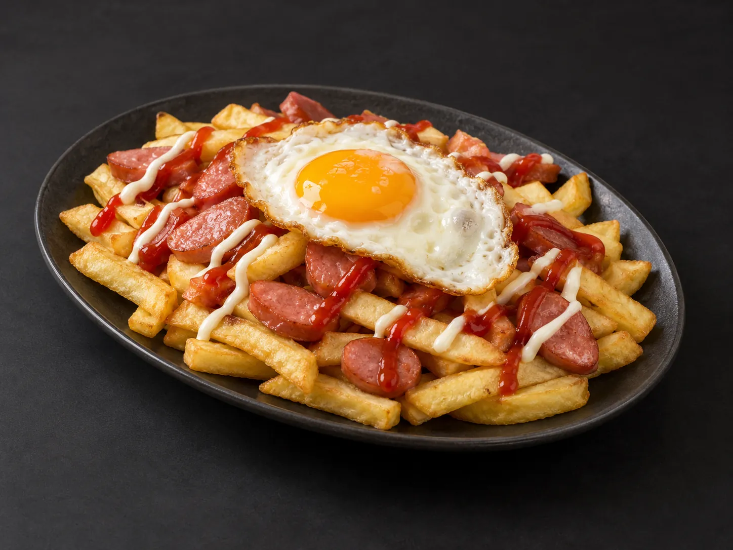 Imagen referencial de Salchipapa Ahuevada de Calle Fast Food.